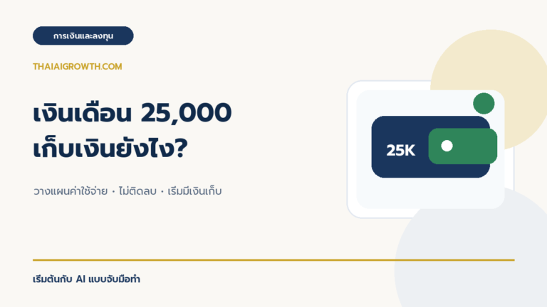 เงินเดือน 25000 เก็บเงินยังไงให้อยู่ได้ ไม่ติดลบ [2026]